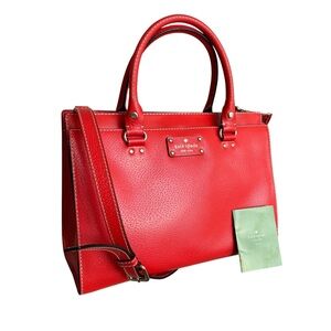🆕 Kate Spade Large Satchel Red Shoulder Bag